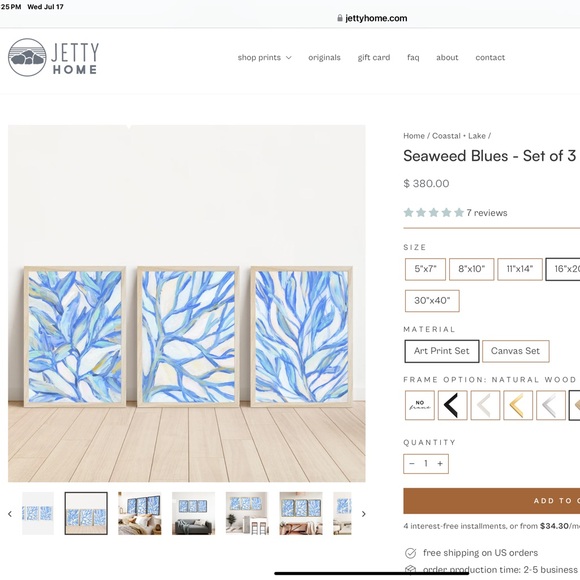 Jetty Home- Seaweed Blues- Set of 3 - Picture 3 of 4